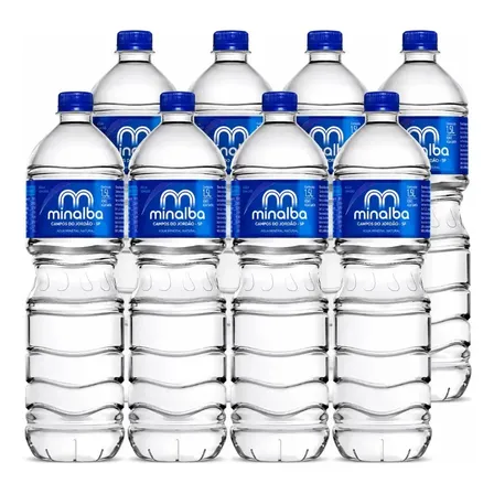 Garrafa Água Mineral Minalba Sem Gás 1,5L Fardo 8 Unidades