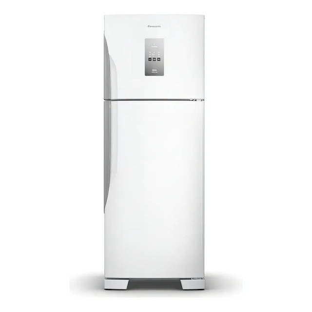 Geladeira Panasonic BT71PV4WB de 483 litros na cor branca com painel de controle digital na porta superior