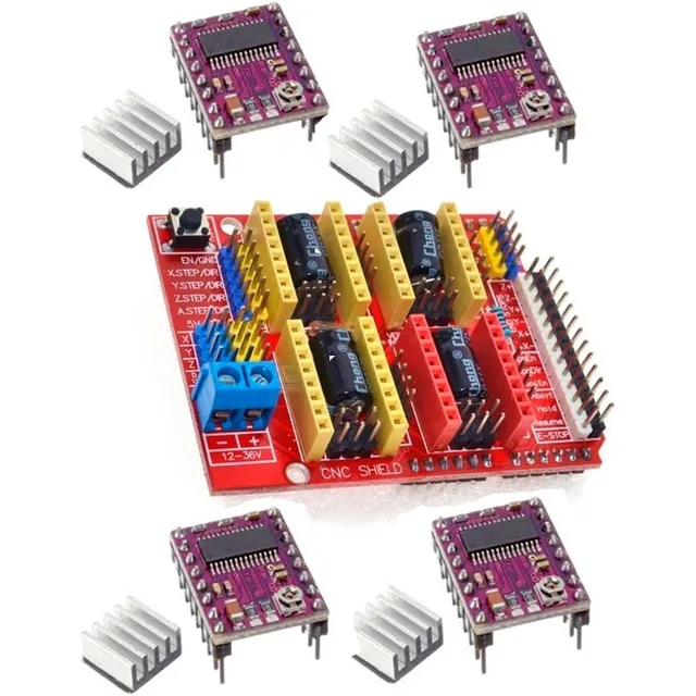 Kit De Tarjeta Cnc Shield V3 + 4 Drivers A4988 / Drv8833, 3d