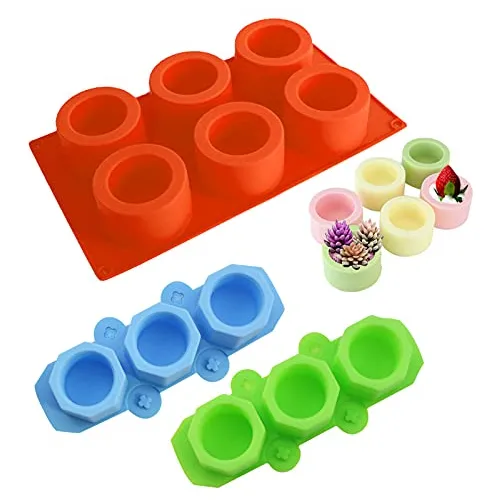 Molde Macetas De Silicona 6 Orificios Maceta Redonda Y ...