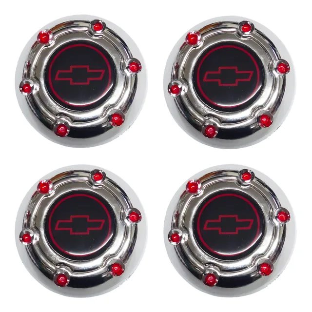 4 Tapas De Rines Chevrolet Tracker Cromado Rojo