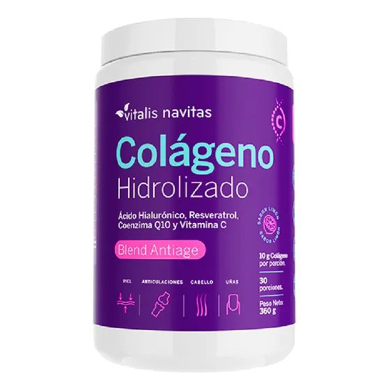 Suplemento En Polvo Vitalis Navitas Colágeno Hidrolizado Sabor Limón En Pote De 360g 30 Un