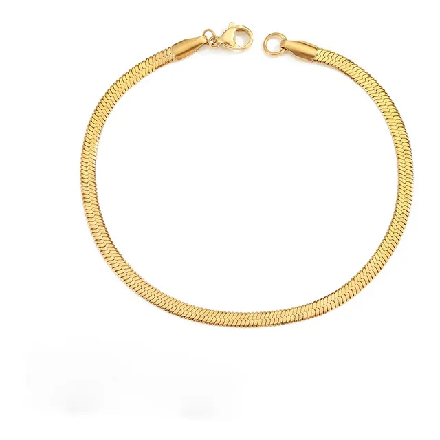 Pulsera Cadena Plana De Serpiente Acero Inoxidable 
