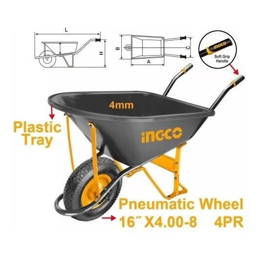 Carretilla Rueda Neumatica 100l 150kg Hhwb66018 - Smf