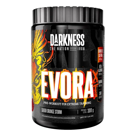 Suplemento Évora Xt Pré Treino Orange Storm 300g Darkness Orange Storm