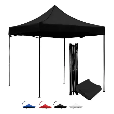 Carpa Toldo S360 3x3 Retráctil Plegable Reforzado Negro