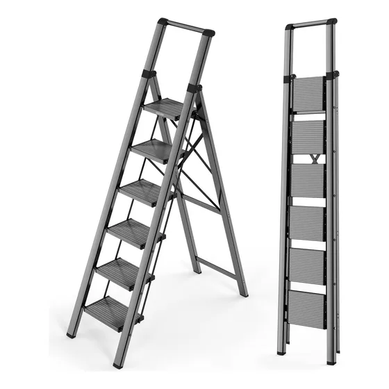 Woa Woa 6 Escalera, Escalera Plegable Liviana Con Pedales An