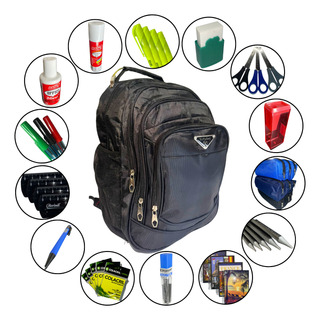Kit Material Escolar Completo Mochila Caderno Lapis Ensino Kit Material Escolar Completo Mochila Caderno Lapis Ensino