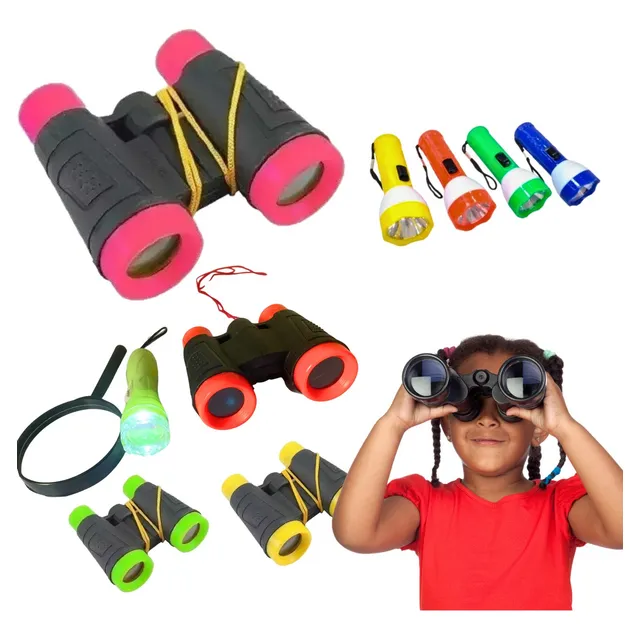 Brinquedo Kit Detetive Menina Binóculo Lupa Lanterna