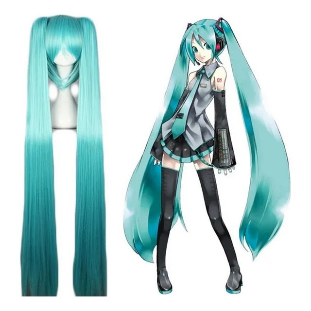 Cos Peruca Água Azul 120cm Cosplay Hatsune Miku