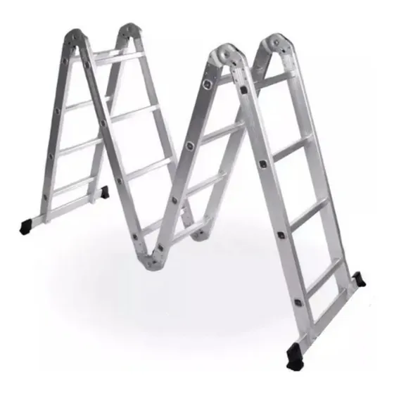 Escalera Aluminio Articulada Multifunción 4x4 4,4 Mts Zero Color Gris claro
