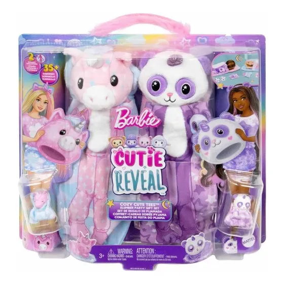 Barbie Cutie Reveal Juego De Pijamas Acogedor Con 2 Muñecas