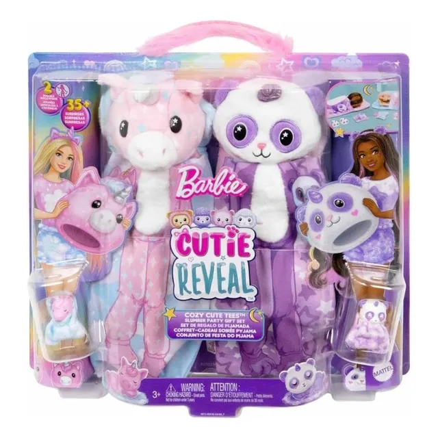 Barbie Cutie Reveal Juego De Pijamas Acogedor Con 2 Muñecas
