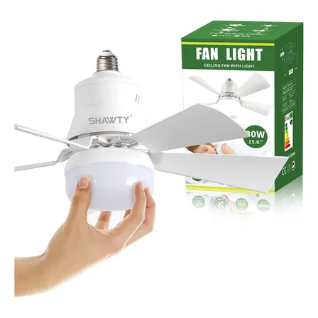 Shawty Ventilador Lâmpada Com Pás Removíveis Controle 30w