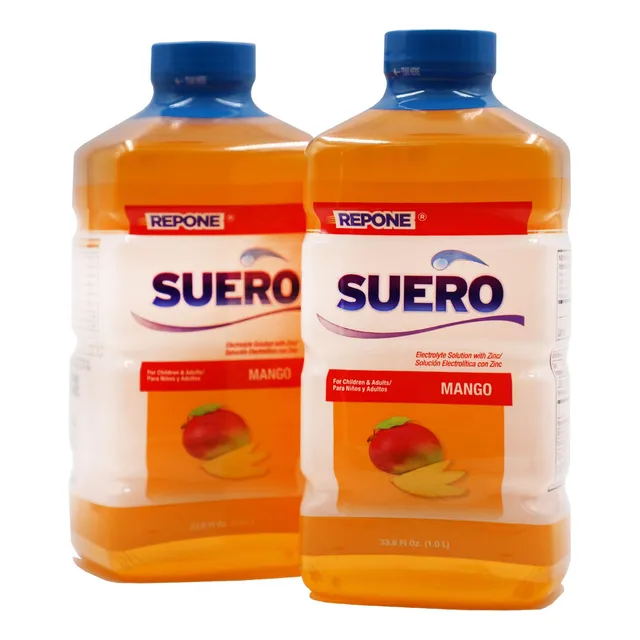Suero Oral Electrolitos Zinc Sabor Mango 2 Botellas 1 Litro