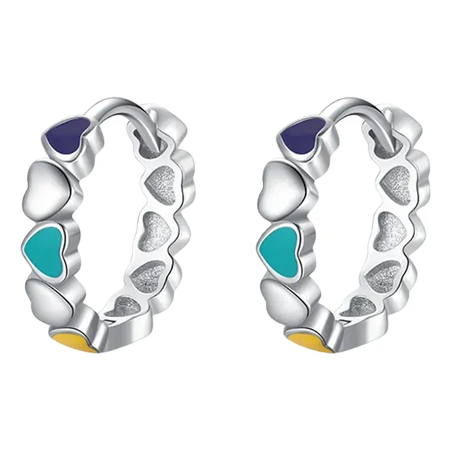 Aretes Candongas Corazones De Amor En Plata 925