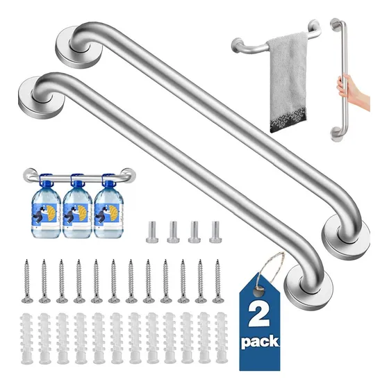 50cm Barra De Apoyo Agarradera Para Baño Acero Inoxidabe Barra De Seguridad Baño Pasamanos Acero 50cm 2 Pcs