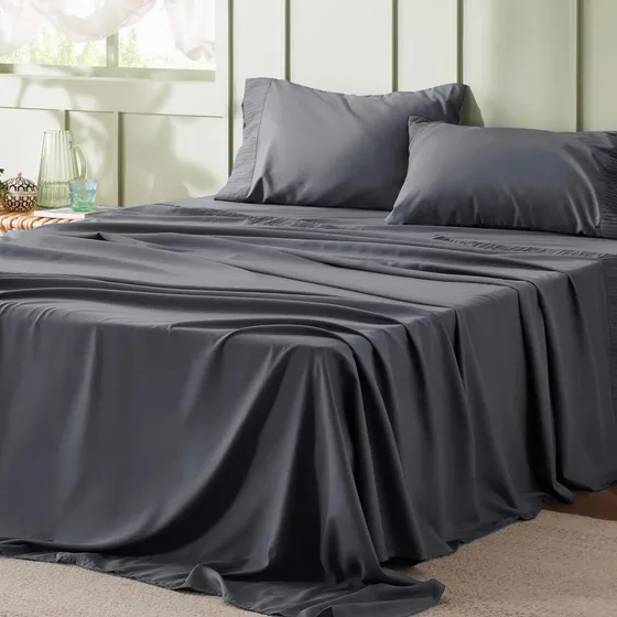 Bedsure Queen Sheets Grey - Sábanas Suaves Para Cama Tamaño 