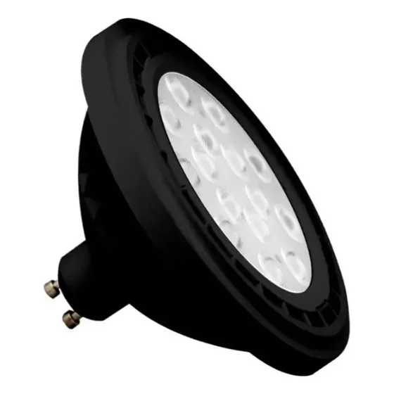 Lampara Led Ar111 13w Negra Luz Calida Alic Luz Blanco Cálido