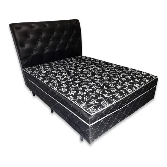 Cama Box Conjugada Ortopédica Completa Casal + Cabeceira