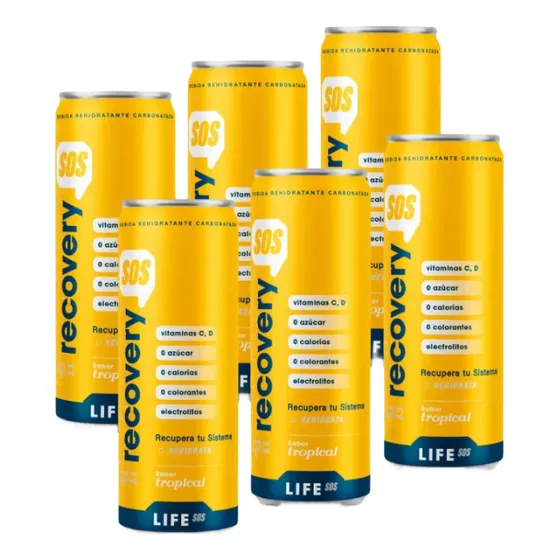 Bebida Rehidratante Life Sos Recovery 355 Ml X 6 Und Sabor Tropical