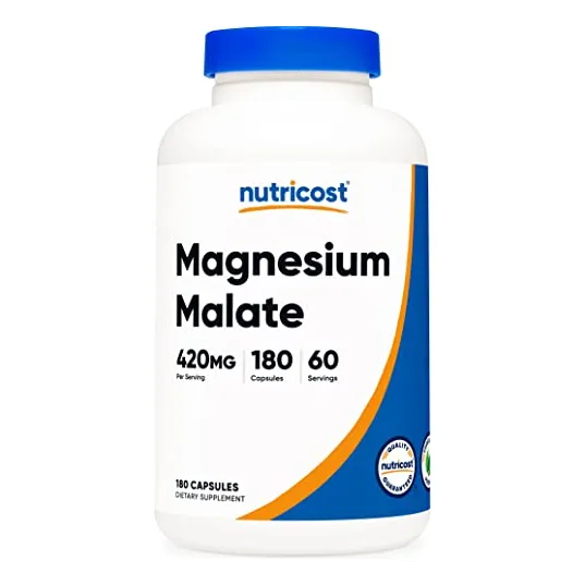 Suplemento Nutricost Malato De Magnesio 420 Mg 180 Cápsulas