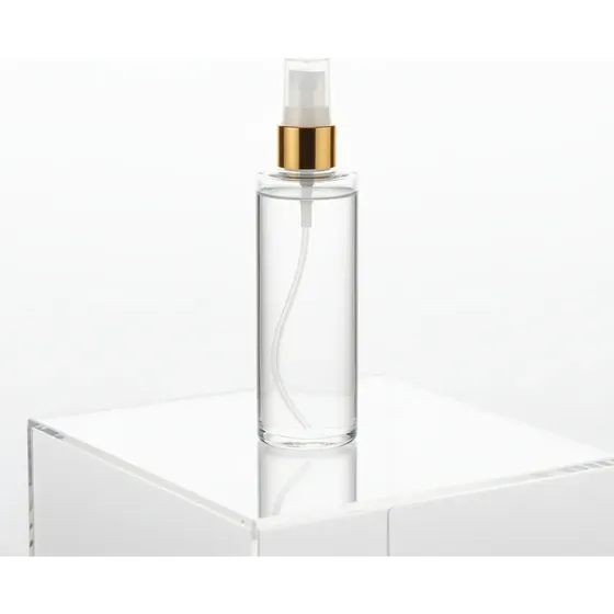 Exc 10 Botellas De Vidrio 100 Ml Con Válvula Spray Dorada