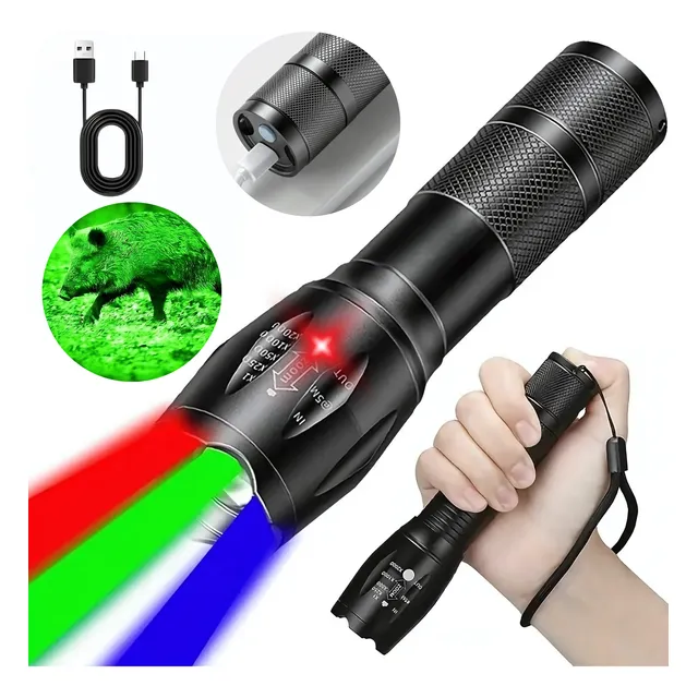 Linterna Táctica Militar Led Recargable Caza Pesca Camping