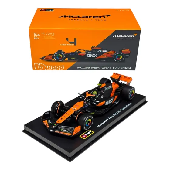 Miniatura F-1 Mclaren Mcl38 Lando Norris 1/43 Coleção