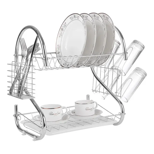 Escurridor De Platos Trastes Acero Inoxidable Found Home Fregadero Color Plateado EPGM101