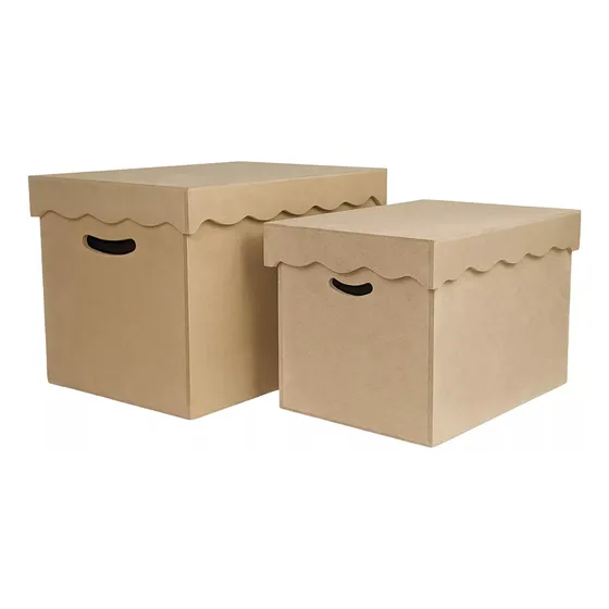 Set 2 Cajas Organizadoras Proyectarte, Madera, Tapas Y Asas