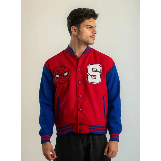 Chamarra Hombre Spider-man Varsity Jacket Loose Fit