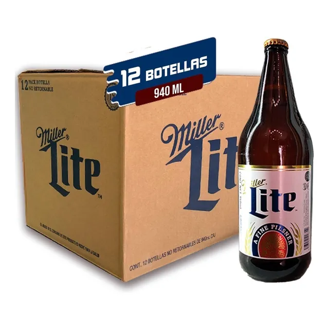 Cerveza Miller Lite 940 Ml - Caja 12 Botellas