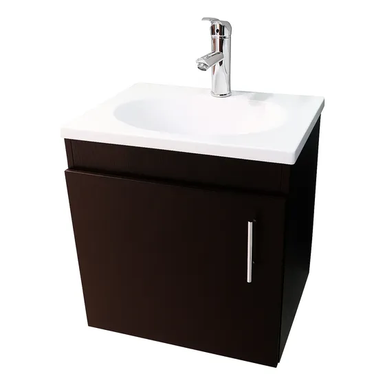 Mueble Baño Lavabo Básico 1 Puerta Marrón Oscuro Marrón Oscuro