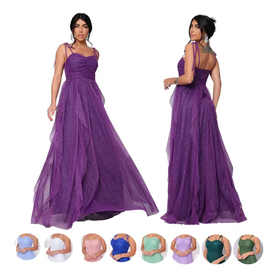 Vestido De Festa Fadinha Tule Madrinha Formatura Com Brilho