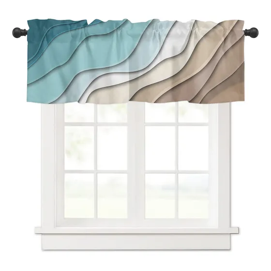 Cortinas Geométricas Modernas Azul Turquesa Para Habitación