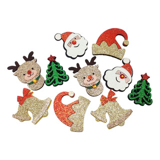 10 Piezas De Apliques De Parches De Tema Navideño Para 10 Piezas De Apliques De Parches De Tema Navideño Para