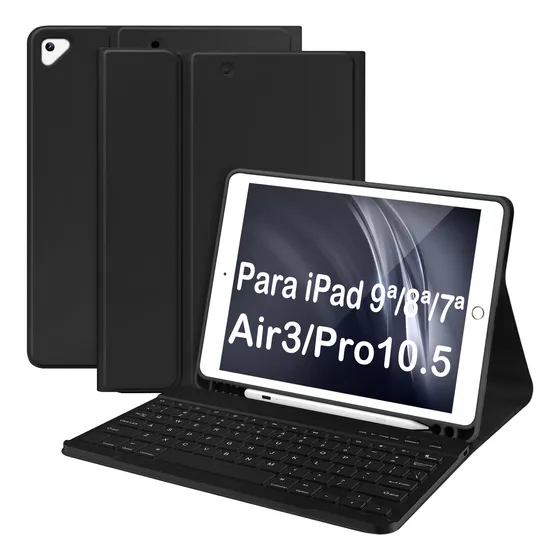 Abnt2 Teclado + Capa Tablet Para iPad 9ª/8ª/7ª/air3/pro10.5