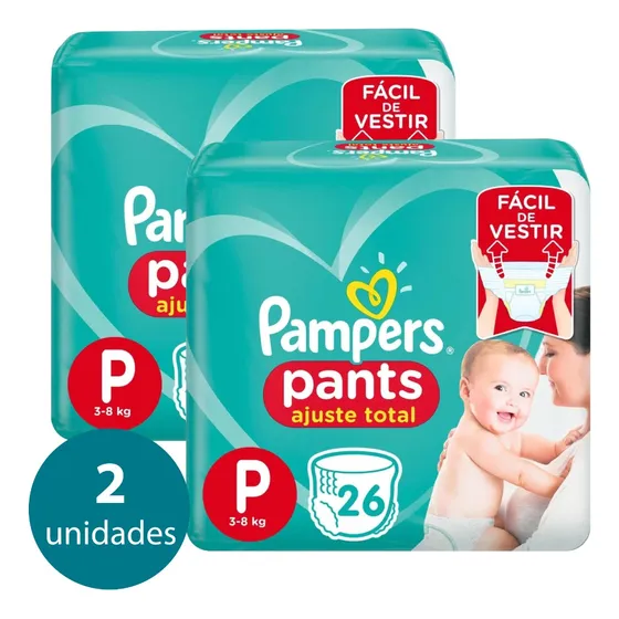 Kit 2 Pacotes Fraldas Pampers Pants P - 52 Fraldas