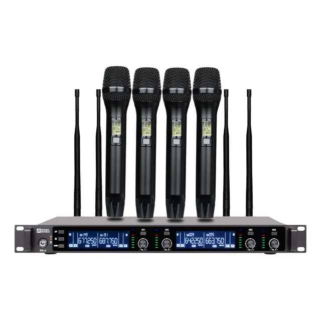 Microfonos Rodeosonido Rs4 Inalambricos 4 Canales Dinamicos Color Negro