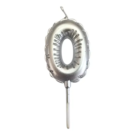 Vela Kawaii Cute Forma Globito Plateado