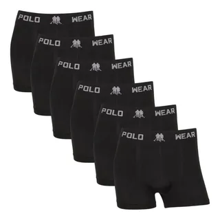 Kit 6 Cuecas Boxer Polo Wear Microfibra Sem Costura Original Kit 6 Cuecas Boxer Polo Wear Microfibra Sem Costura Original