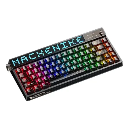 Teclado Machenike Kt68-b68w Pro Gateron Yellow Com Rgb Preto Transparente Inglês Us