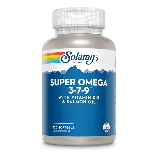 Omega 3-7-9 Con D3 Y Aceite De Salmon Solaray 120 Softgel