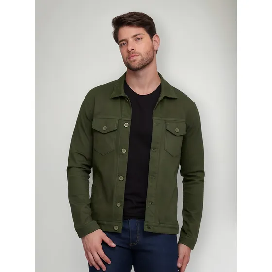 Jaqueta Masculino Sarja Jeans Com Lycra Bobojaco Blazer Slim