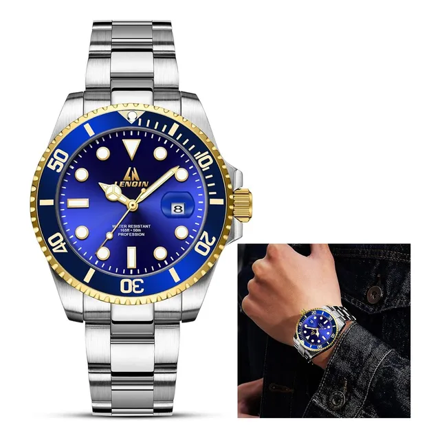 Reloj Para Hombre Clasico Master Pro Diver Acero D Lujo Azul