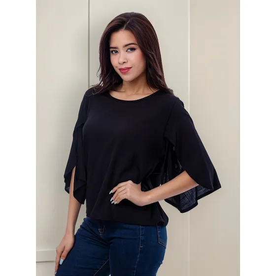Blusa Nariel - Nébula - Negro