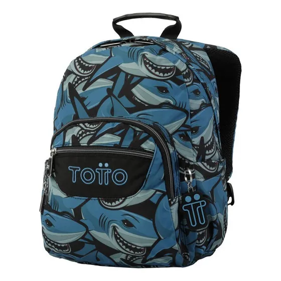 Bolso Morral Escolar S Totto Ecole Tempera Tiburones 6jq