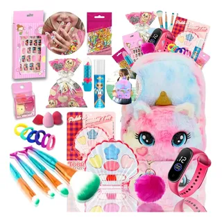 Kit Maquiagem Infantil Meninas Completo Com Mochila Gatinho Kit Maquiagem Infantil Meninas Completo Com Mochila Gatinho