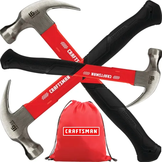 3 Martillos Craftsman, Fibra De Vidrio, 16 Onzas Con Bolso